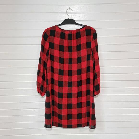 Madewell Size Medium Signal Buffalo Check Plaid Tunic Dress Wool Blend Gingham - Picture 4 of 9